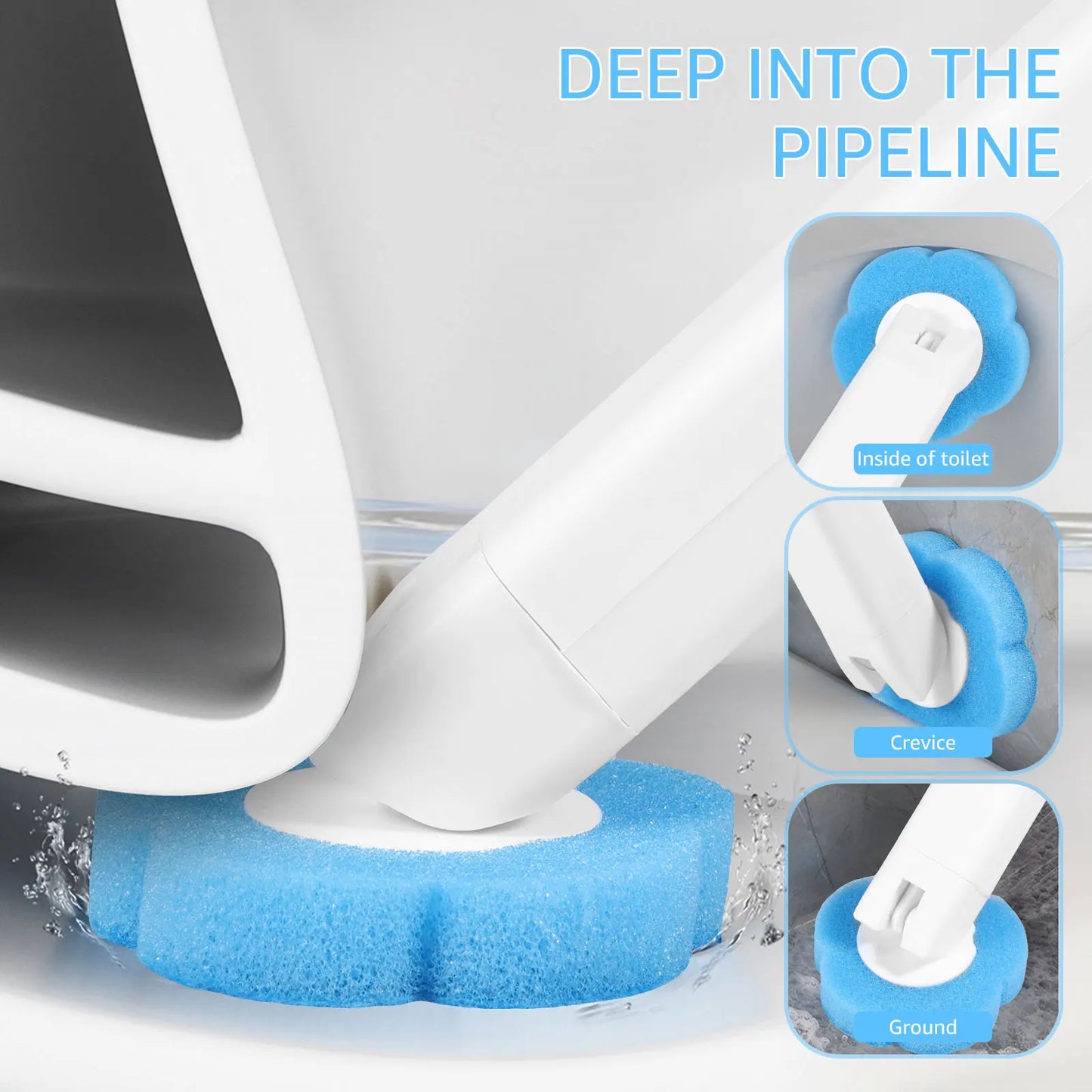 willstar Wall Mounted Disposable Toilet Brush Kit with Deep Cleaning Refills