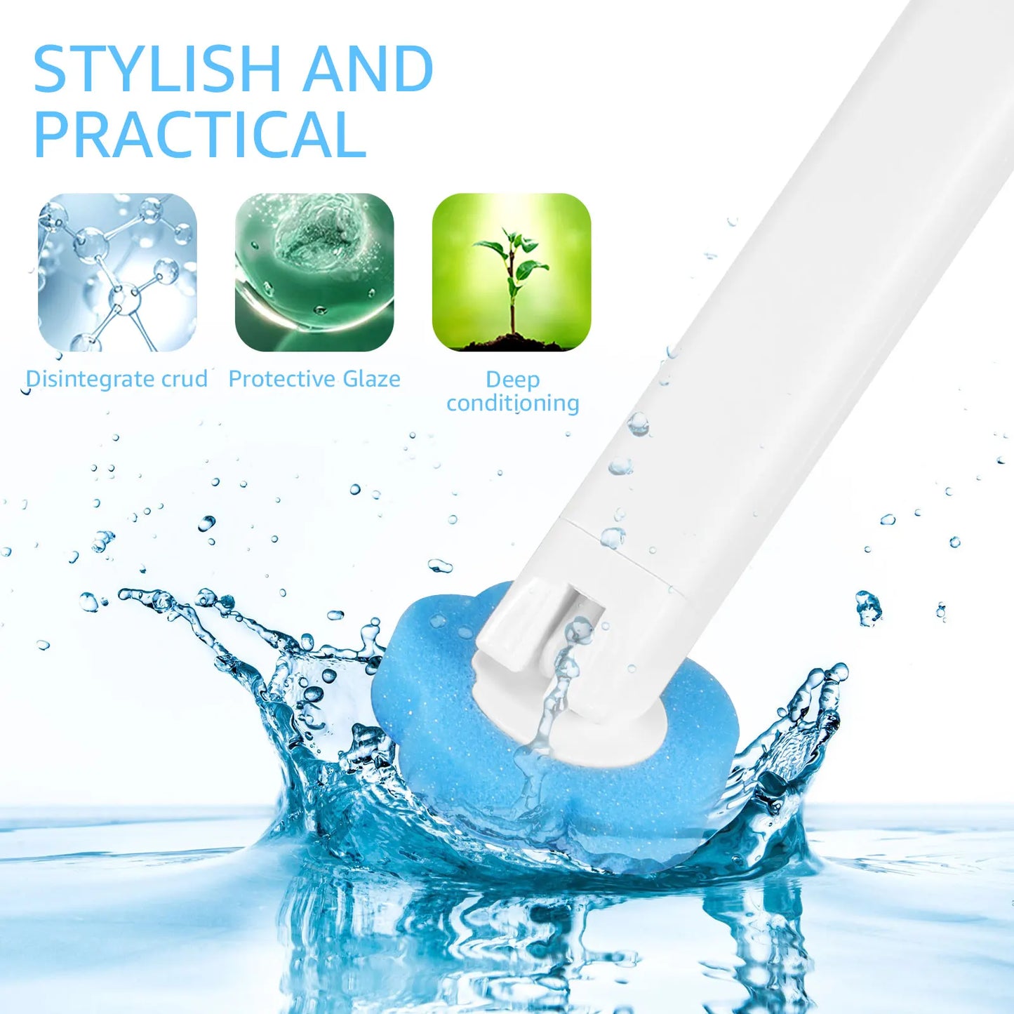willstar Wall Mounted Disposable Toilet Brush Kit with Deep Cleaning Refills