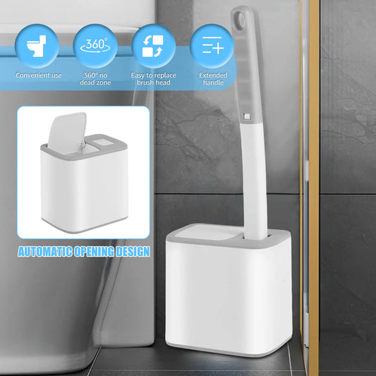 willstar Wall Mounted Disposable Toilet Brush Kit with Deep Cleaning Refills