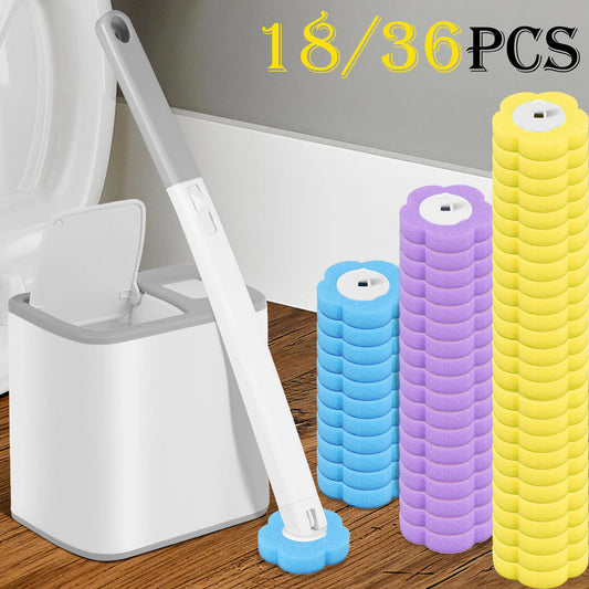 willstar Wall Mounted Disposable Toilet Brush Kit with Deep Cleaning Refills