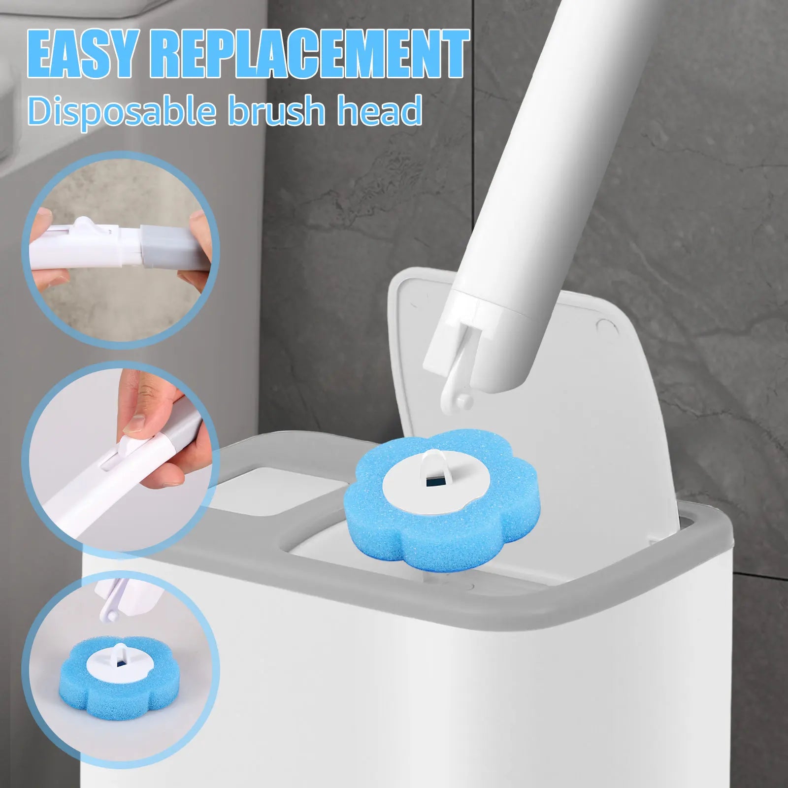 willstar Wall Mounted Disposable Toilet Brush Kit with Deep Cleaning Refills