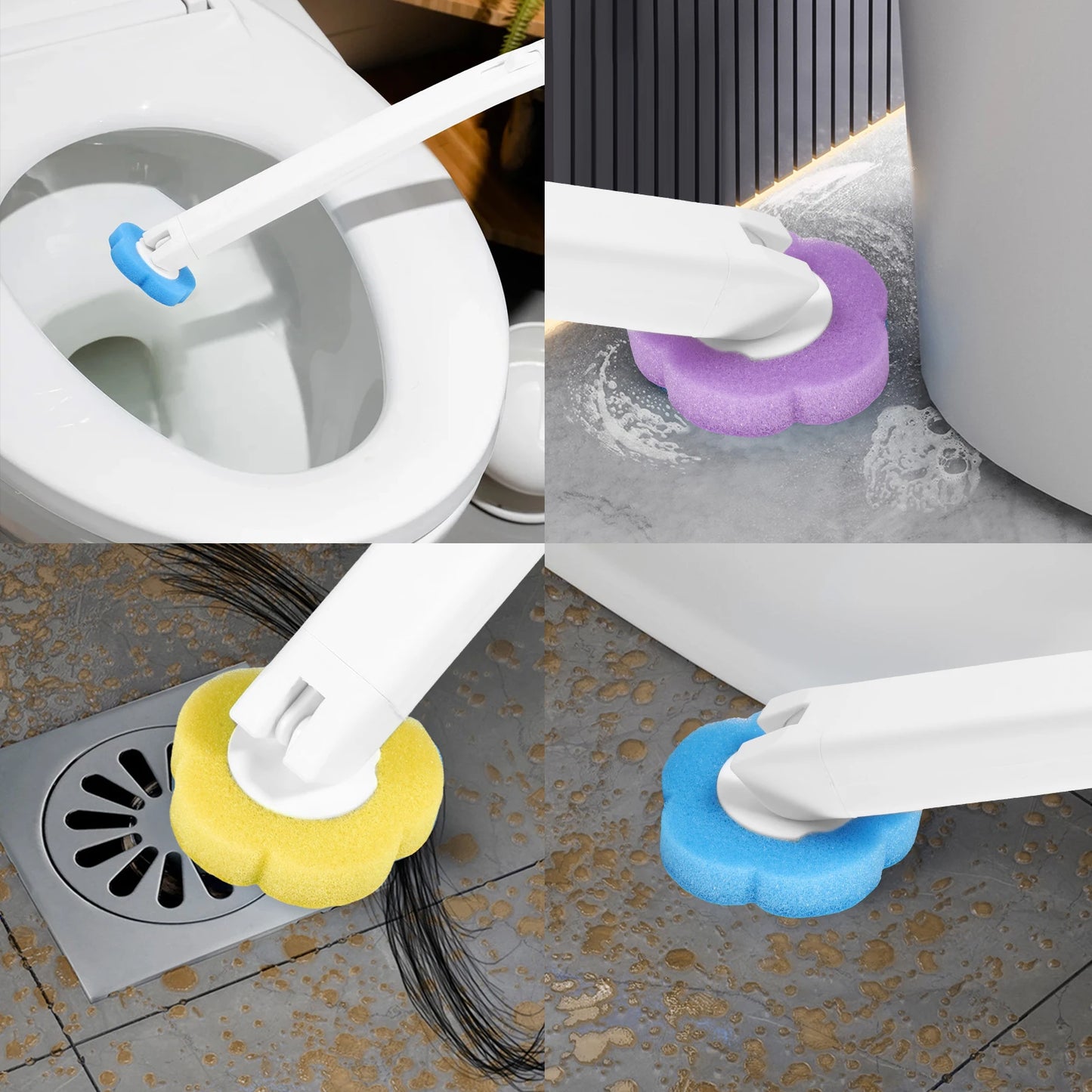 willstar Wall Mounted Disposable Toilet Brush Kit with Deep Cleaning Refills